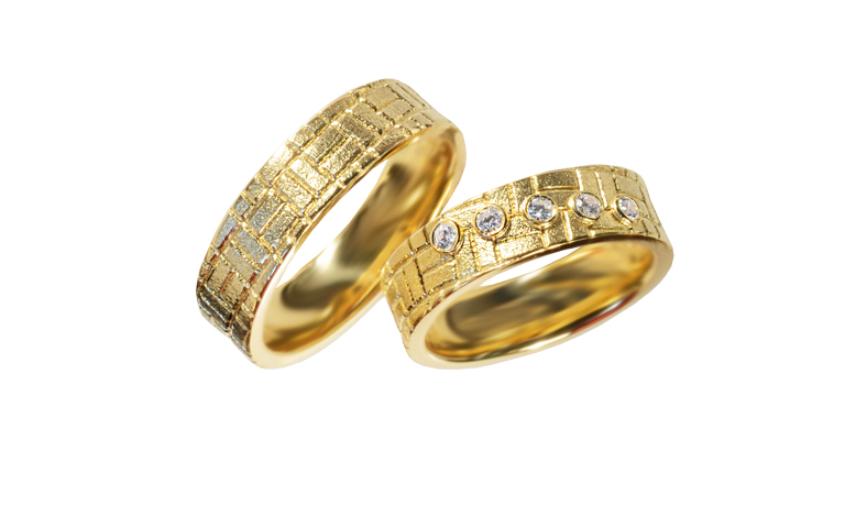 05403+05404-wedding rings, gold 750 with brillants